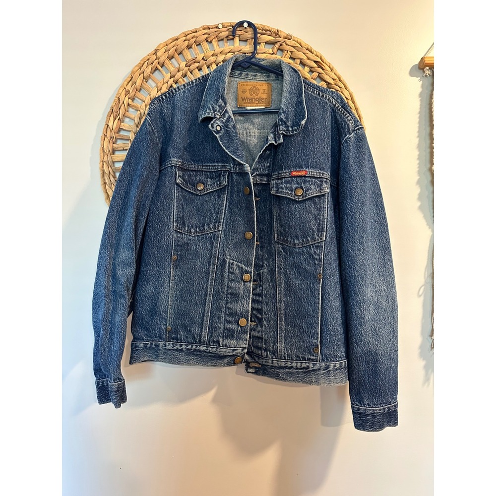 90s Vintage Wrangler Authentic Jeans Mens Denim Trucker Jacket 89051MT